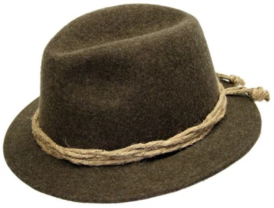 LACHASSE® La Chasse® Lodenhut Wollhut mit Kordel braun-meliert aus 100 % Wolle NEU SALE!