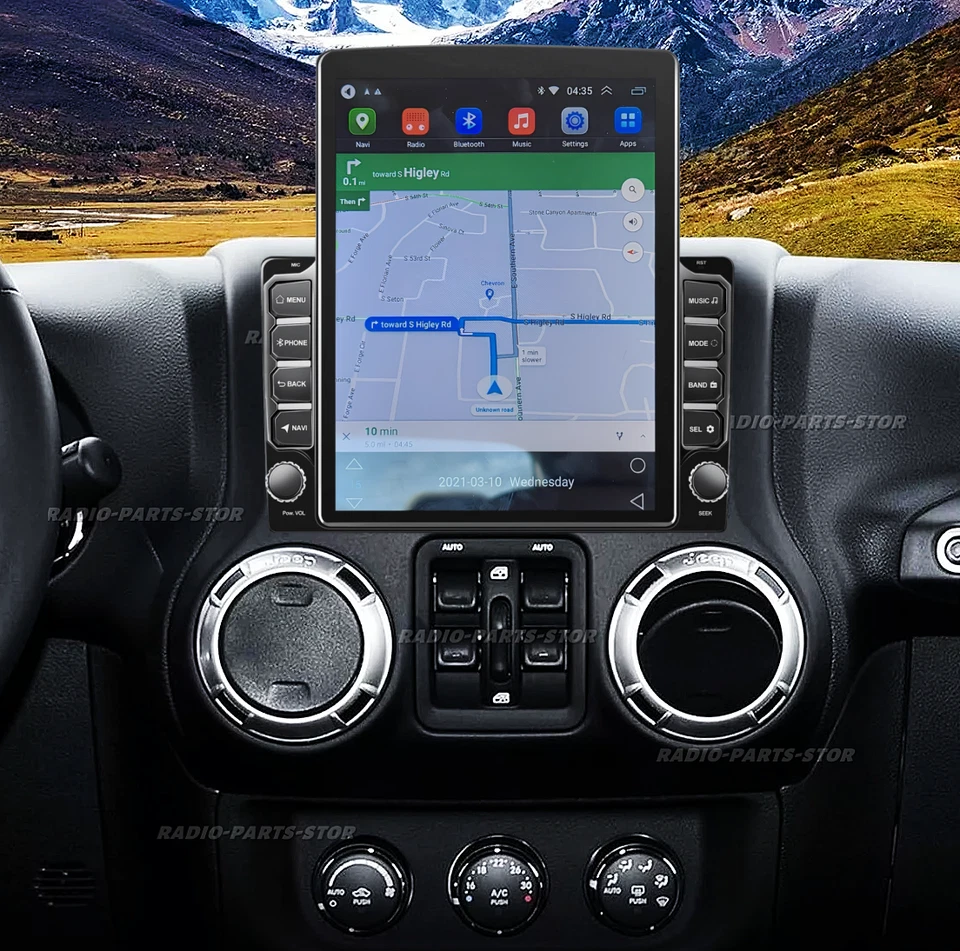 Radio estéreo Carplay de coche de 9,7" para Jeep Wrangler JK 2007-2017 Android 13 navegación GPS Foto 3 de 4