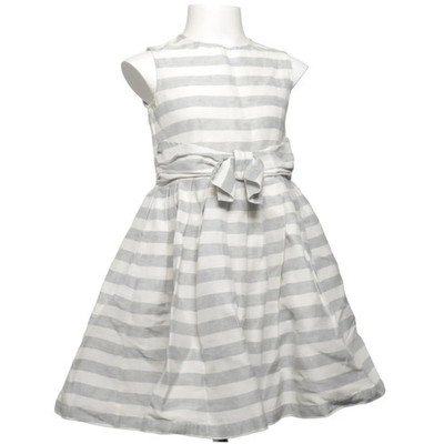 Il Gufo, Kleid, Größe: 116, Grau/Weiß, Leinen/Polyester, Streifen, Mädchen #2di
