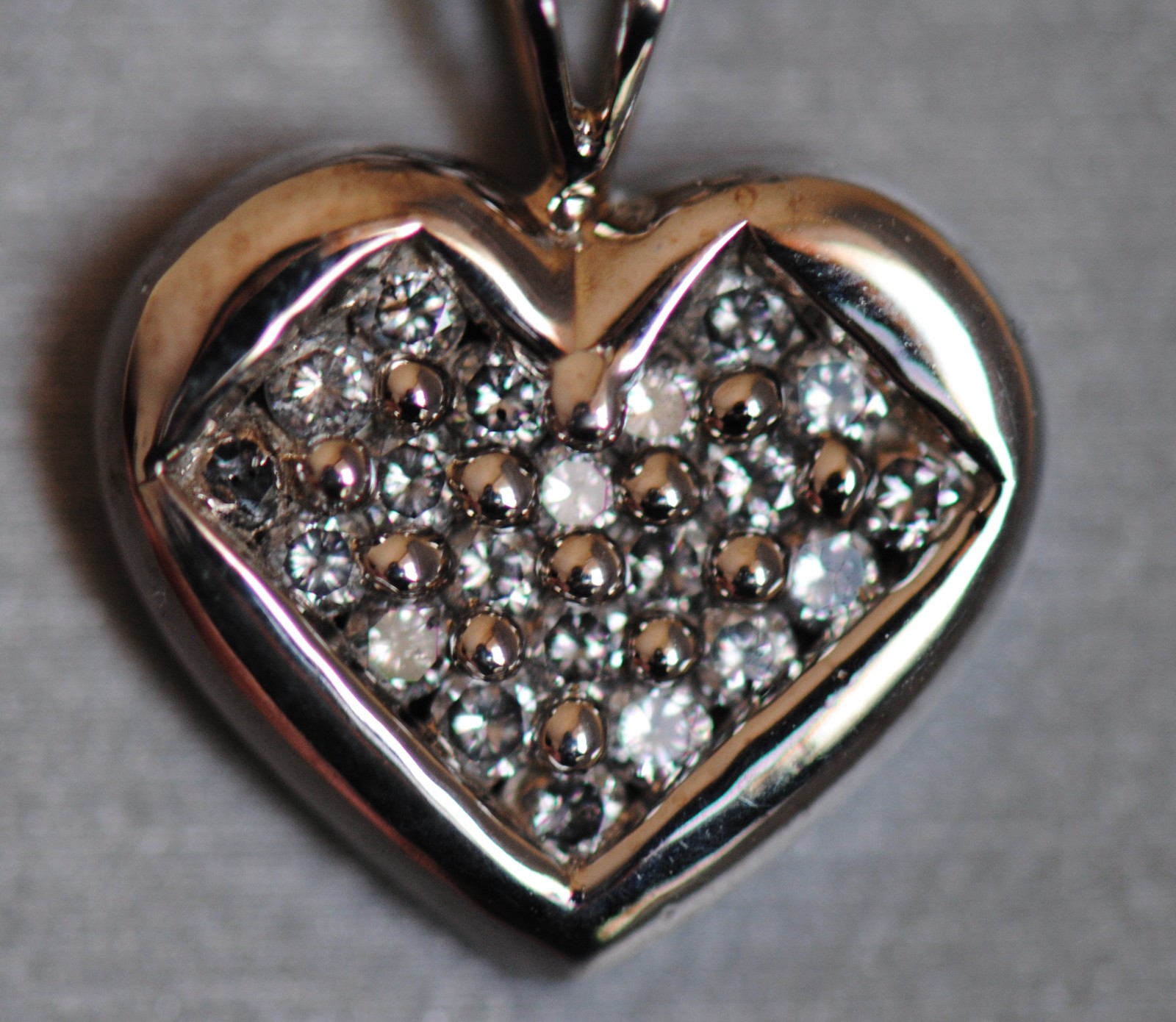 Zales 1/2CT Diamond Shadow Heart Pendant Necklace- Solid 14k White Gold