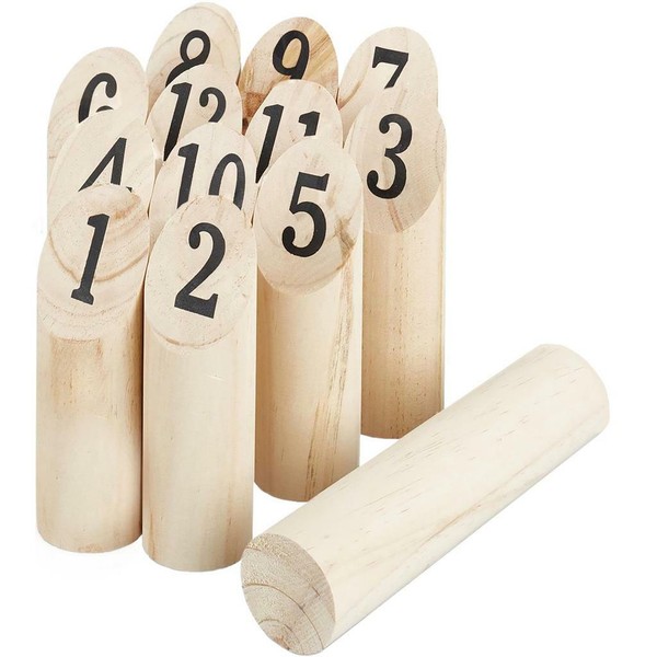 Kubb Spiel Wikingerspiel Rasenschach Wurfspiel Holz Spielzeug Wikingerkegeln-image
