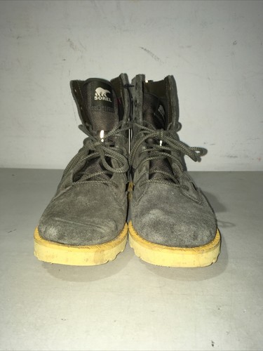Sorel Caribou Leather Waterproof Alpine Tundra Cyber Boots Olive/Yellow Size 8.5 - Picture 2 of 5