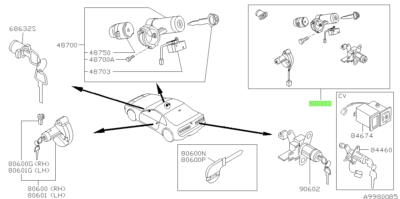 Genuine Nissan 89-93 RHD Fairlady Z 300ZX Z32 Cylinder Lock