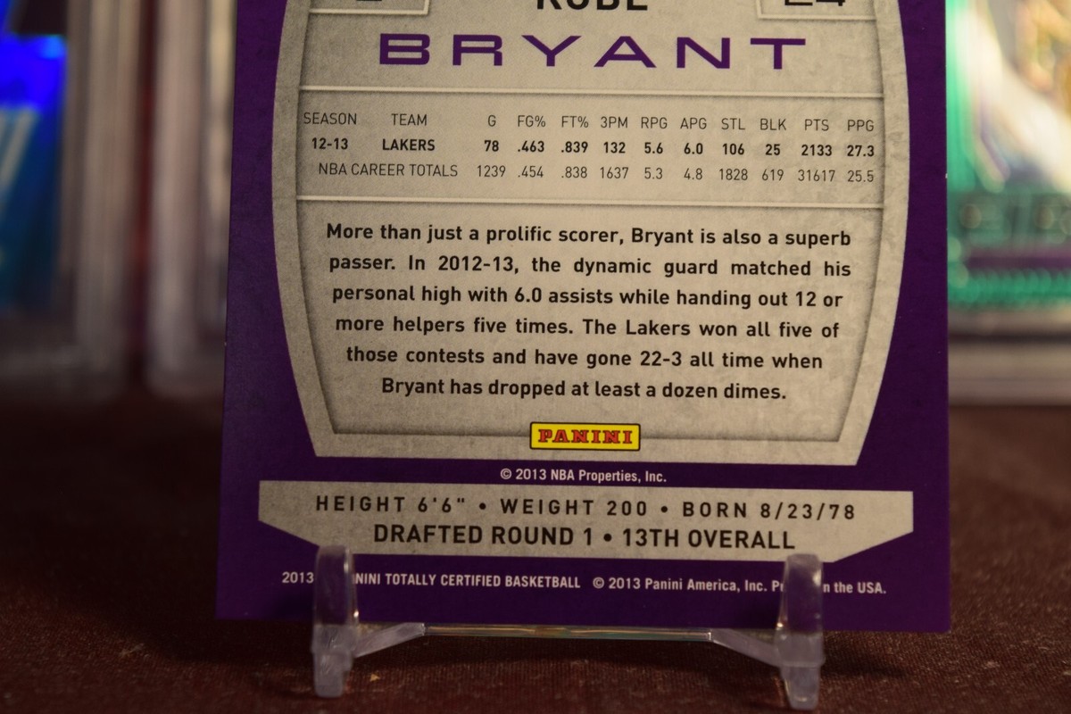 2013/14 Panini Totally Certified Kobe Bryant Totally Blue /49 See 