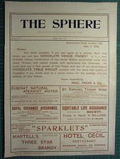 1900 VICTORIAN PRINT ~ Anzeige Sparklets Martell's Brandy Hotel Cecil