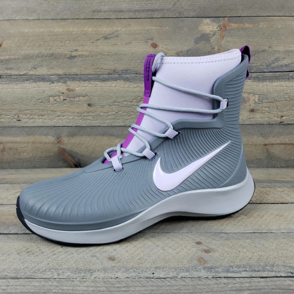 NEW Nike Binzie Waterproof Rain Boot Sneakers Youth 7 Women's  8.5 Grey Violet - Image 2 of 4