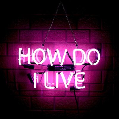 How Do I Live Acrylic Neon Lamp Sign 14''x8'' Light Glass Collection Decor EX