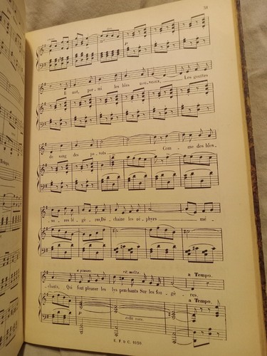 Antique Music Book faure lacome melodies 19th century quarter leather bound - Imagen 12 de 13