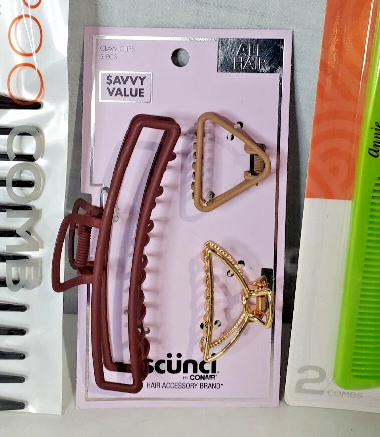 Lote Mixto Peines para Peinar y Pinzas para el Cabello Garra Scunci Colores Surtidos Foto 3 de 4