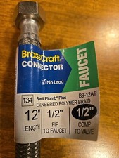 Brasscraft Faucet Connector 12" B3-12AF 1/2"FIB Stainless Braid