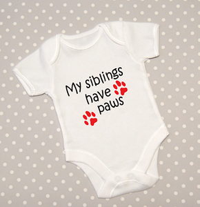 my sibling has paws baby grow