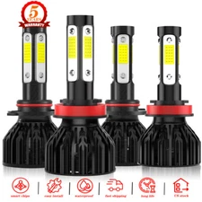 H11 9005 LED Headlight KIT Combo Bulbs 10000K High&Low Beam Super Bright White