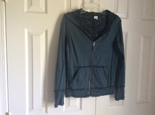 Mossimo Hoodie Jacket REVERSIBLE CoverUp Zip Blue Gray Youth Size XL 14/16