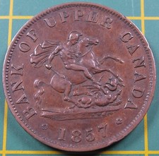 1857 Province of Canada half penny token PC-5D