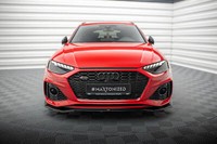 Front Ansatz V.1 FüR Audi RS4 B9 Facelift Schwarz Spoilerlippe Schwert Spoiler