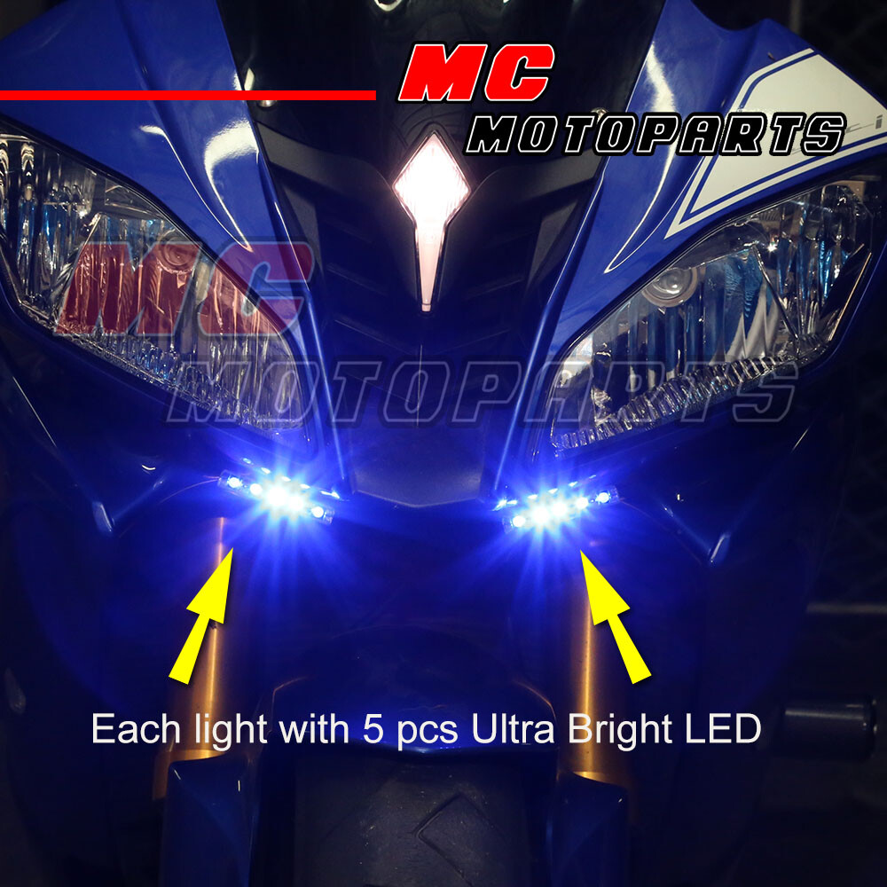 Foot Pegs LED Blue Signals Light Indicators For Suzuki GSXR 600 750
