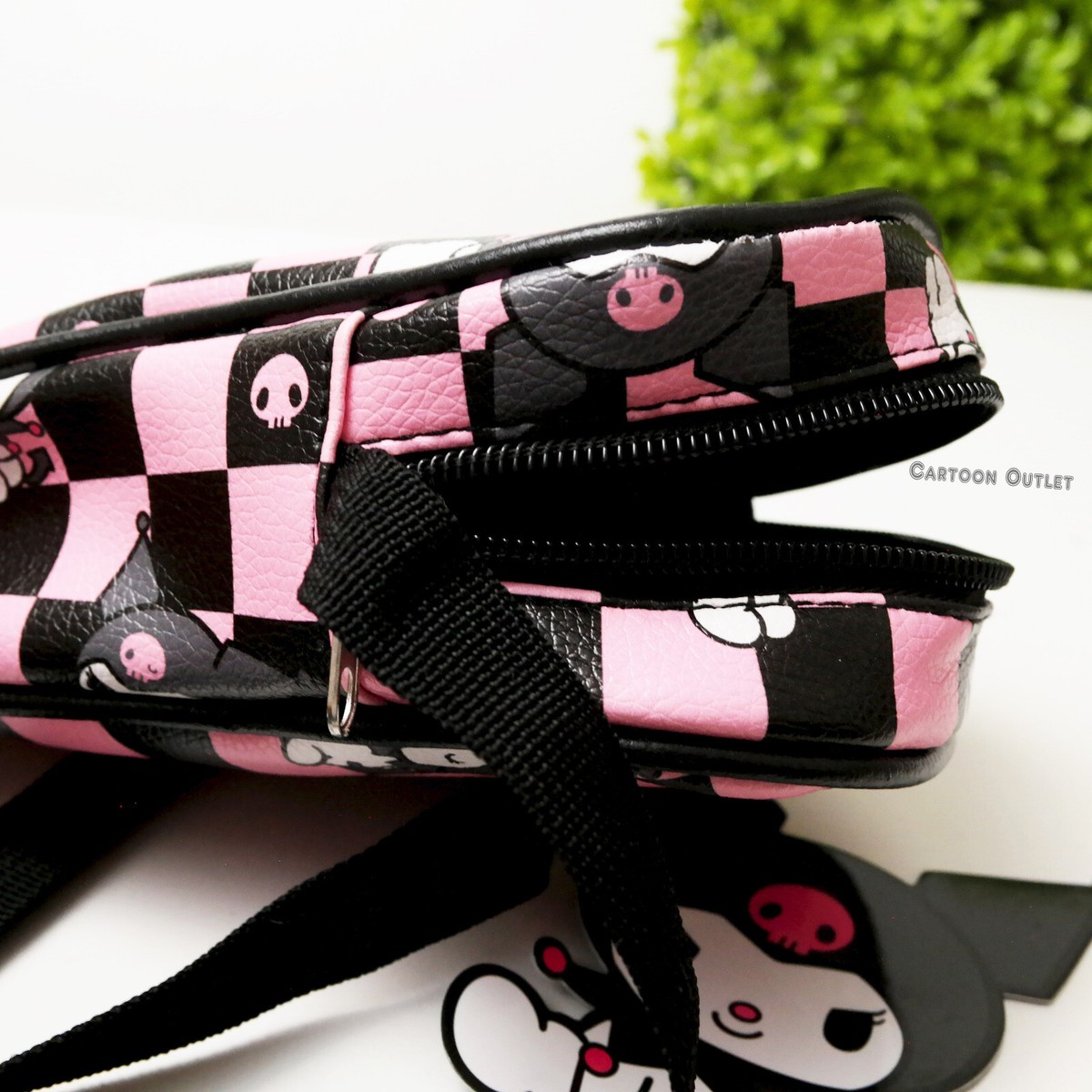 ⚡Women Teens Black Kuromi Mini PU Leather Adjustable Straps Kawaii Travel Bag Kuromi Women main image 2