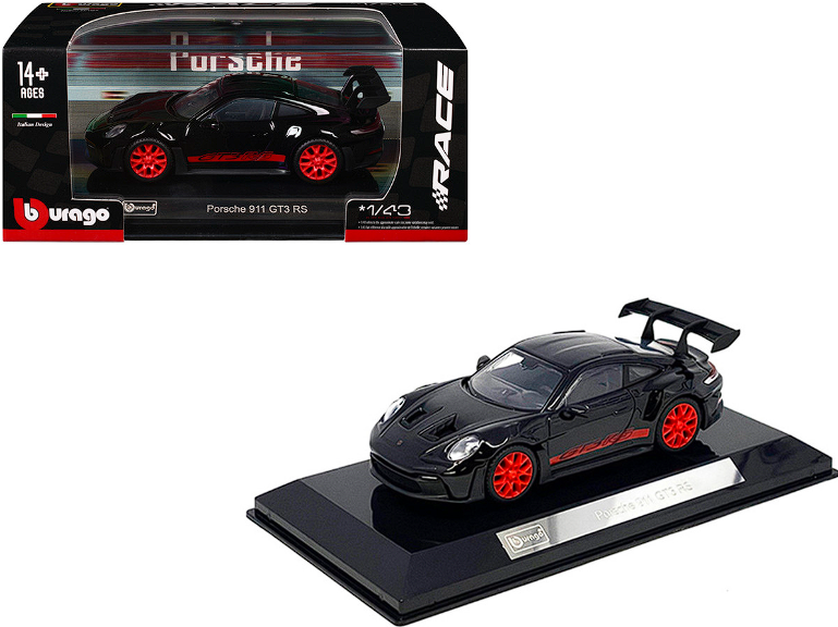 Porsche 911 GT3 RS Black Race Series Bburago 1/43 Diecast Model Car