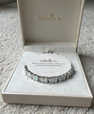 Isabella M Bracelet for Women - Brass with Cubic Zirconia Adjustable Bracelet