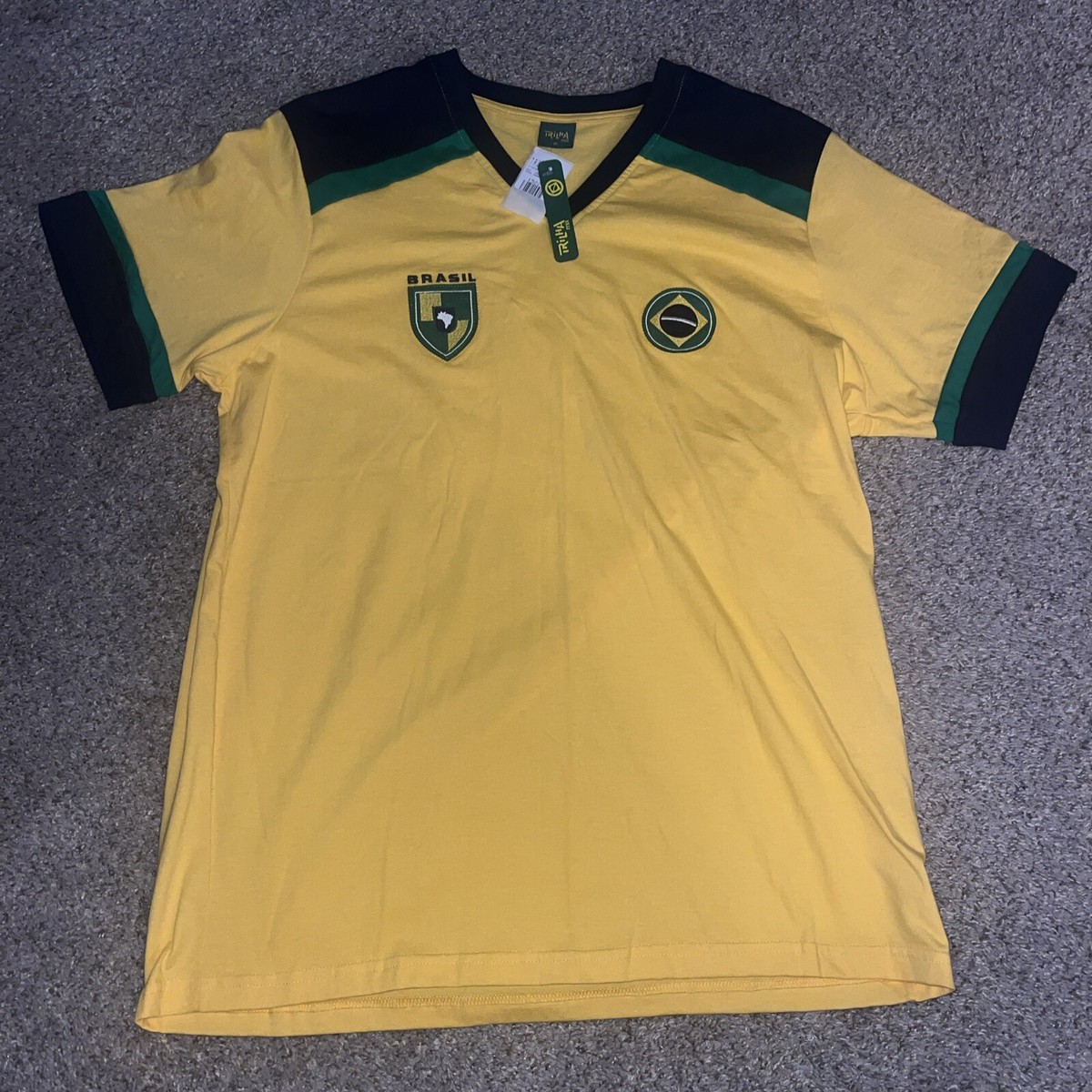 Vtg Trilha Mix Brazil Brazil National Team Soccer Jersey Yellow
