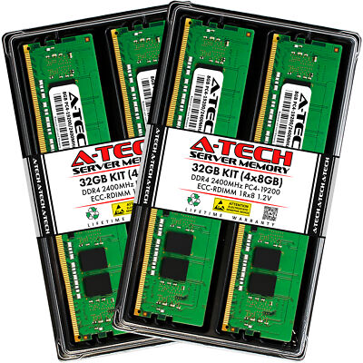 32GB 4x 8GB PC4-2400 RDIMM Supermicro X10DRT-PIBQ X11OPi-CPU X11SRA-F Memory RAM