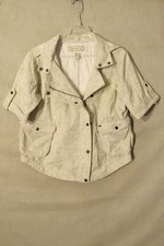 S6557 Caterpillar Womens Sm Beige Geometric Zip/snap Jacket Salesman Sample Nwot