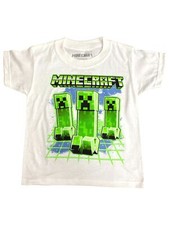 Little Boys White Minecraft Short Sleeve T-Shirt Mine Craft Tee Shirt