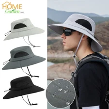 Men Women Sun Hat Wide Brim Bucket Bonnie Cap UV Protection Hiking Fishing Shade