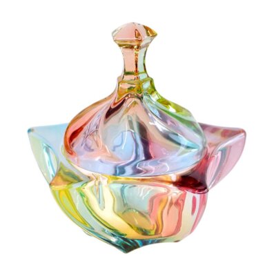 Luxury Colorful Star Shaped Crystal Candy Jar With Lidclear Glass Apothecary Jar