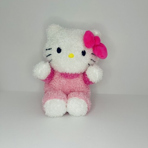 Sanrio Hello Kitty Soft Fuzzy Pink White Plush Cat