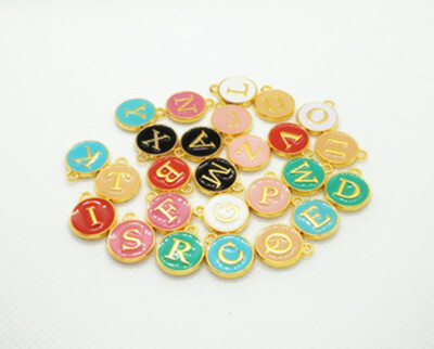 180 Ciondoli Lettere Alfabeto Smaltati - Lega Metallica, Colorati, Per Fai Da Te Gioielli E Craft