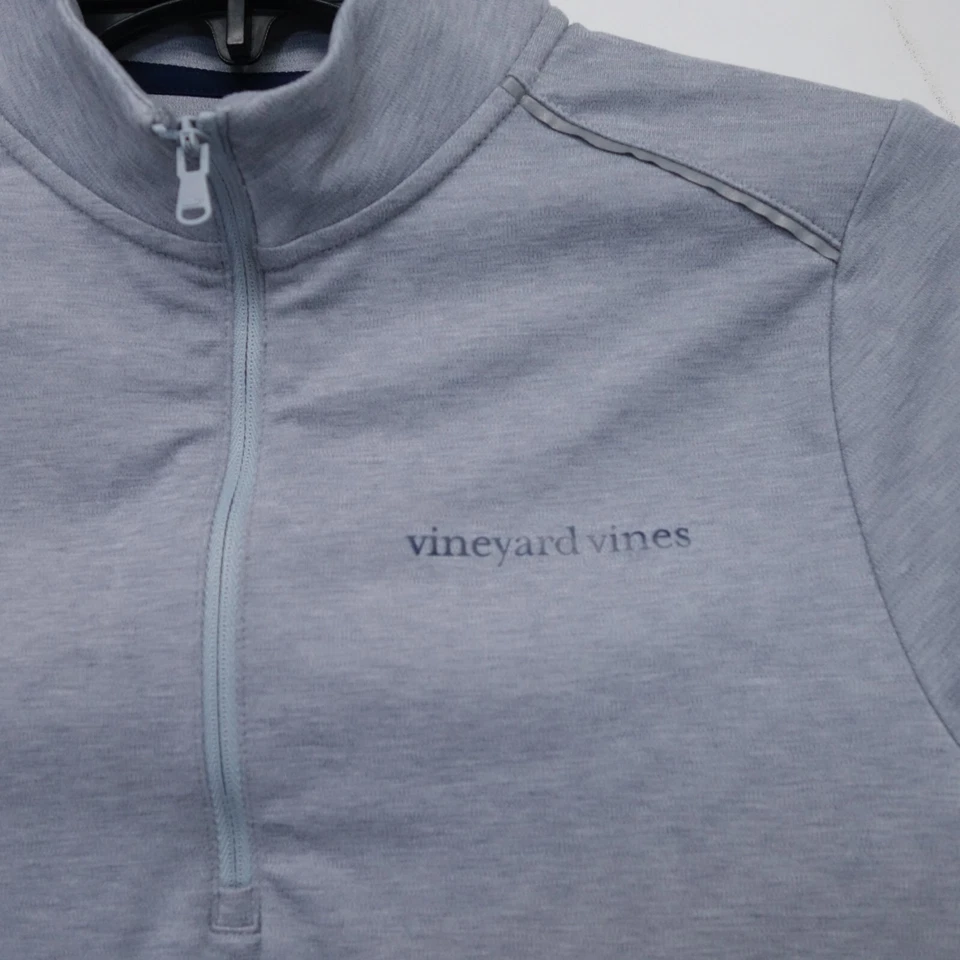 Suéter Pullover Vineyard Vines Niños Unisex Niños Gris 1/2 Cremallera Rendimiento Talla M Foto 2 de 4