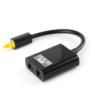 Toslink HiFi DVD Digital Glasfaser Audio Splitter Adapter 1 in 2 Out Schwarz