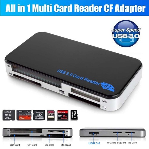 USB 3.0 Memory Card Reader Adapter 5GBPS for CF/ TF/ SD/ Micro SD/ XD/ M2/ MS