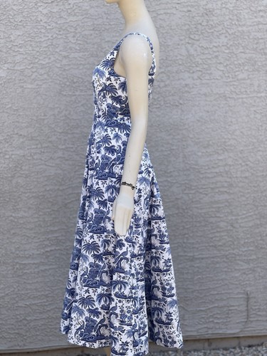 $295 STAUD Dress in Blue Toile - Picture 6 of 11