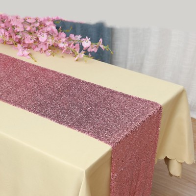 pink glitter sequin table runner wedding 21 birthday party cake table decoration