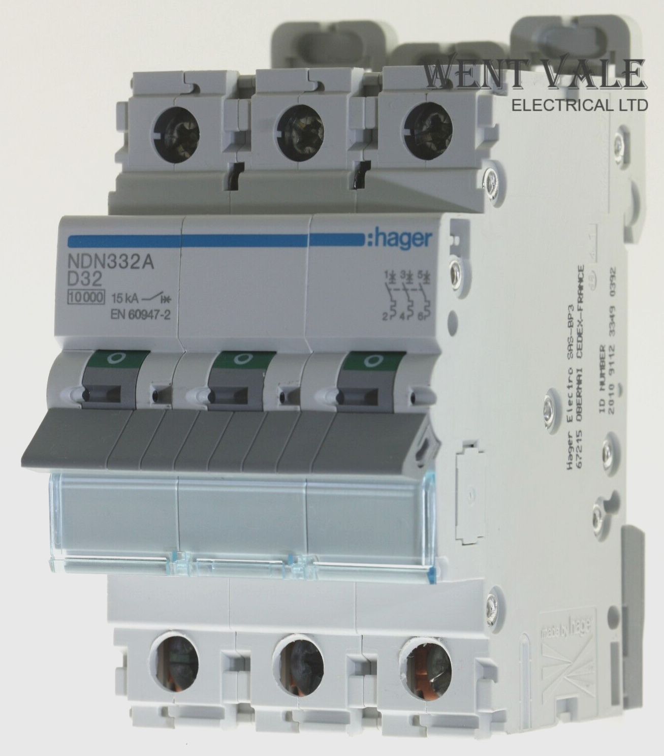 Hager NDN332A - 32a Type D Triple Pole MCB Unused