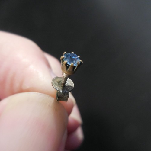 Boucle oreille plaquée argent saphir bleu bijou fleur tulipe joaillerie N4526 - Imagen 3 de 12