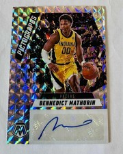 Bennedict Mathurin 2024-25 Panini Mosaic Pictographs Silver Prizm Autograph Auto