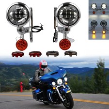 LED Motorcycle Headlights Driving Spot Fog Lamp Turn Signal Bracket 1997-2013
