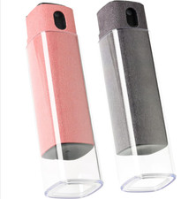 2 Pcs 3-in-1 Screen Cleaner Kit Mist Spray Microfiber Tool Pink Grey NEW