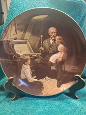 Norman Rockwell "Grandpa's Treasure Chest”Registered Collectors Plate