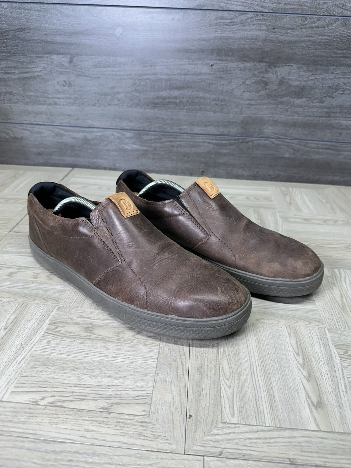 Scarpa mocassino da barca Merrell da uomo 13 J97095 Barkley Moc casual slip on marrone