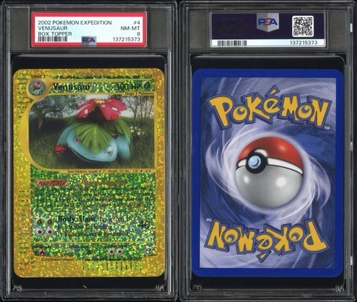 Venusaur 4/12 Jumbo Box Topper Reverse Holo Expedition 2002 PSA 8 NM-MT