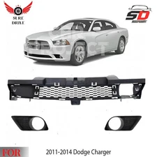Front Bumper Grille & Fog Light Trim Left & Right For 2011-2014 Dodge Charger
