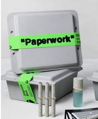 $349 OFF-WHITE BOX PENCILS IMPRINT 4 CRAYONS BOX SKELETOR