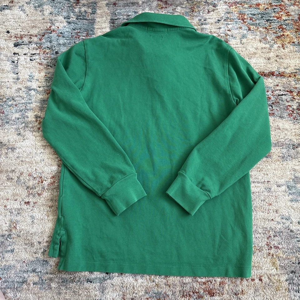 Polo Ralph Lauren Boys Medium 10-12 Green Polo Shirt Long Sleeve Big Pony Logo - Image 4 of 4