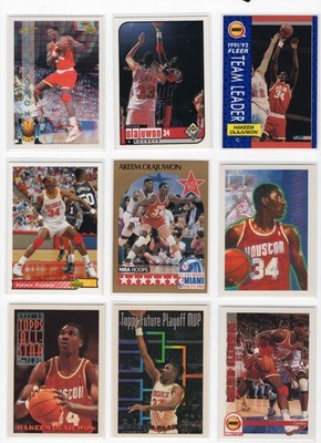 Hakeem Olajuwon Lot 25 Cards NBA 90s Fleer SkyBox Topps Inserts Rockets Bulk