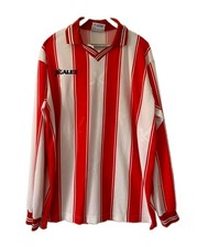 Vintage Galex Soccer Jersey Adult XL Red White Striped Long Sleeve #7 #246