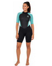 LADIES SHORTY WOMENS SHORTIE WETSUIT MATAI 3/2 NEOPRENE SWIMMING SURFING TEAL